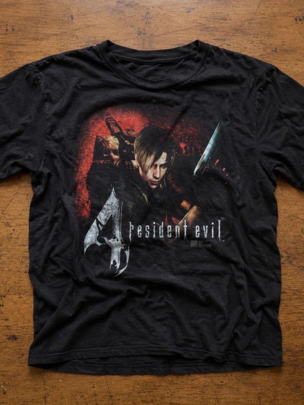 Gildan Black Resident Evil 4 Graphic Tee with Red Accent
